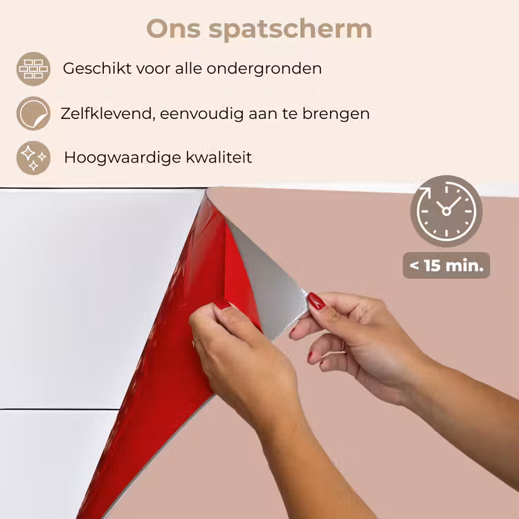 Spatscherm keuken - Roze - Palet - Oud - Effen - Oudroze — 4