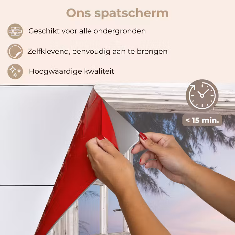 Spatscherm keuken - Strandzicht bij de Avondschemering — 4