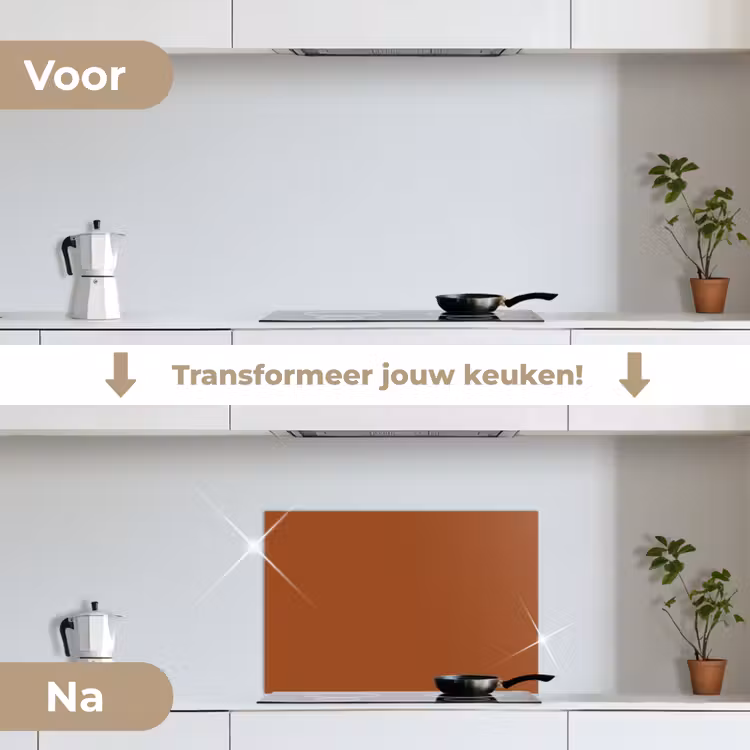 Spatscherm keuken - Terracotta - Bruin - Palet - Effen - Kleuren - Kleur — 3