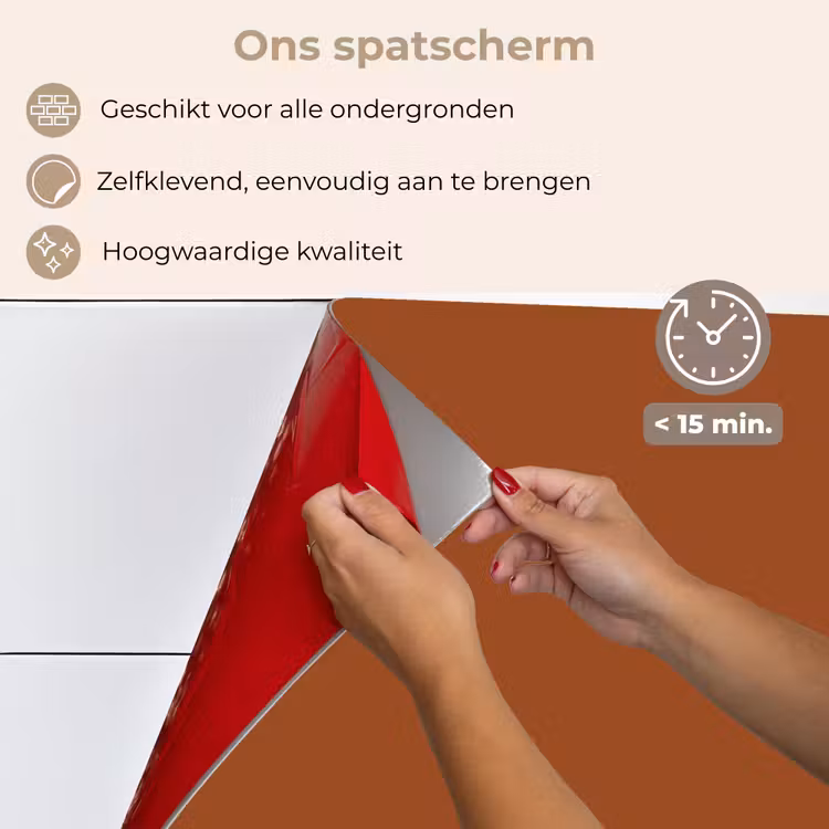 Spatscherm keuken - Terracotta - Bruin - Palet - Effen - Kleuren - Kleur — 4