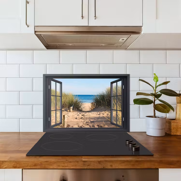 Spatscherm keuken - Toegang tot het Strand — 6