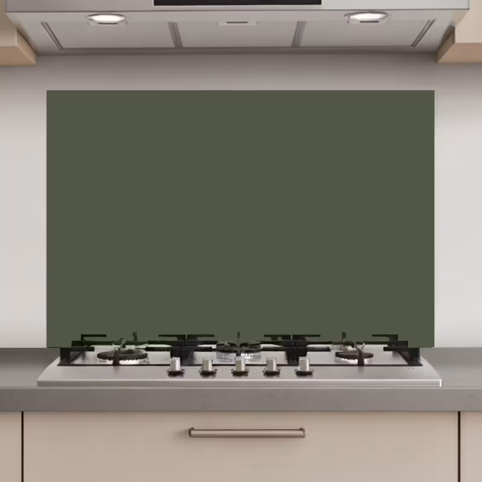Spatscherm keuken - Groen - Effen kleur - Olijfgroen — 1
