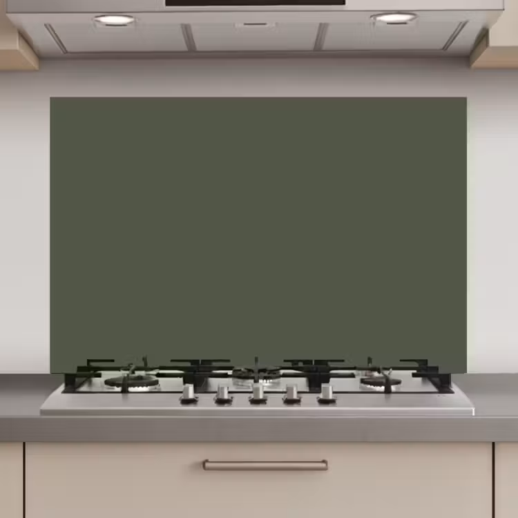 Spatscherm keuken - Groen - Effen kleur - Olijfgroen — 1