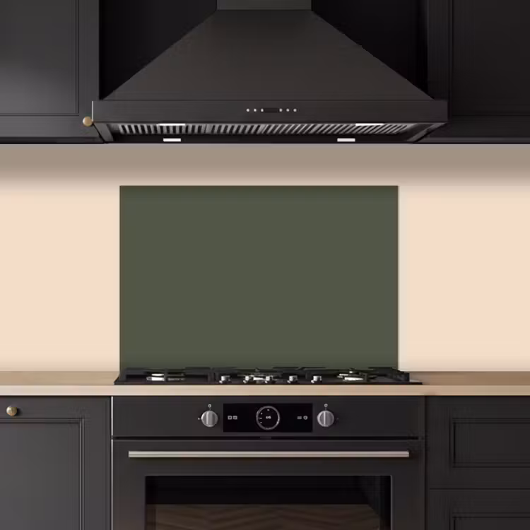 Spatscherm keuken - Groen - Effen kleur - Olijfgroen — 2