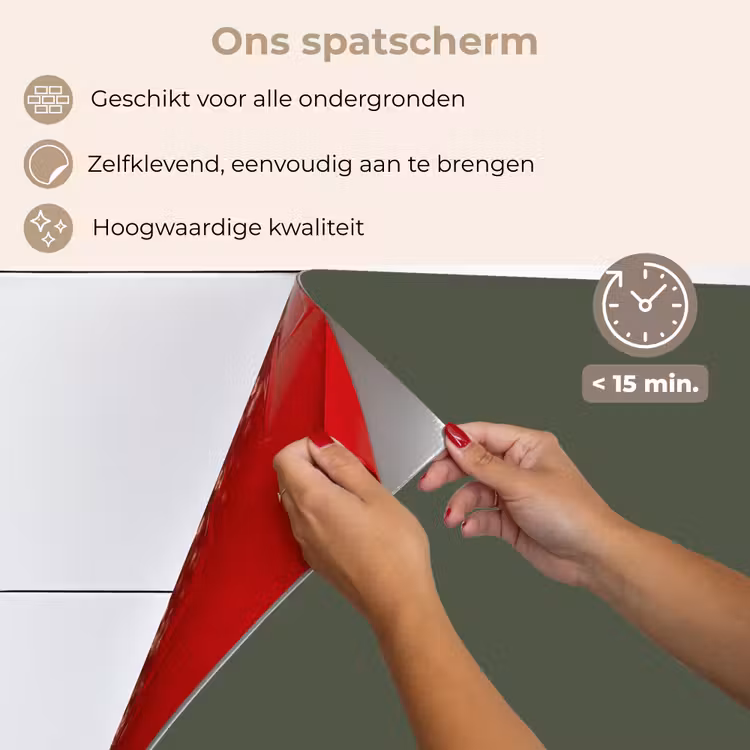 Spatscherm keuken - Groen - Effen kleur - Olijfgroen — 4