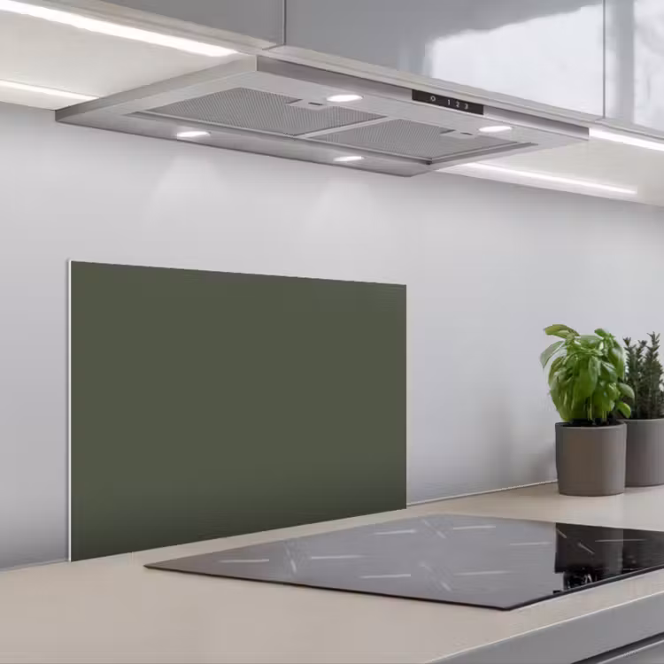 Spatscherm keuken - Groen - Effen kleur - Olijfgroen — 5