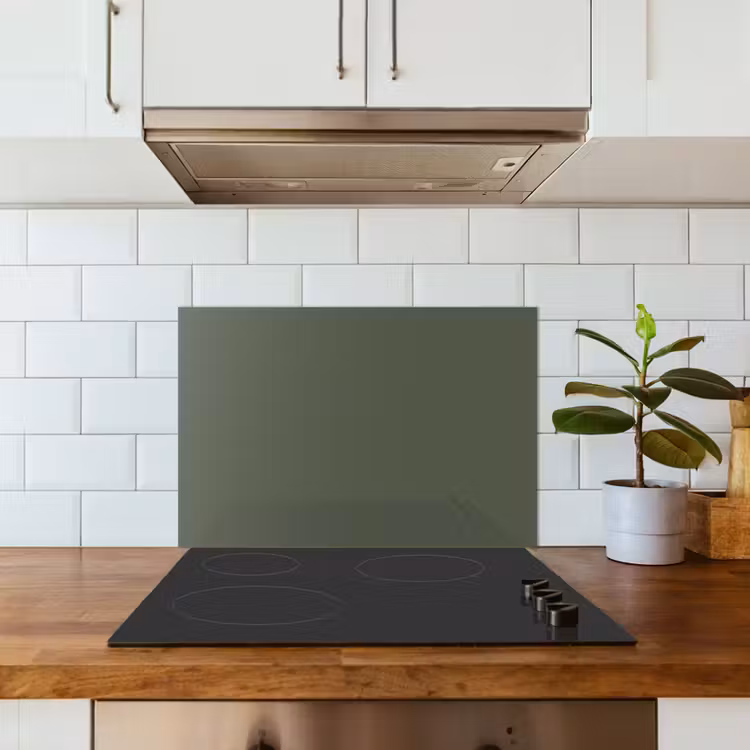 Spatscherm keuken - Groen - Effen kleur - Olijfgroen — 6