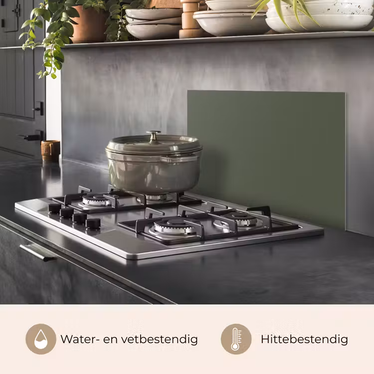 Spatscherm keuken - Groen - Effen kleur - Olijfgroen — 7