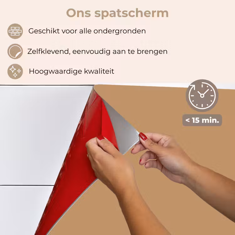 Spatscherm keuken - Bruin - Effen print — 4