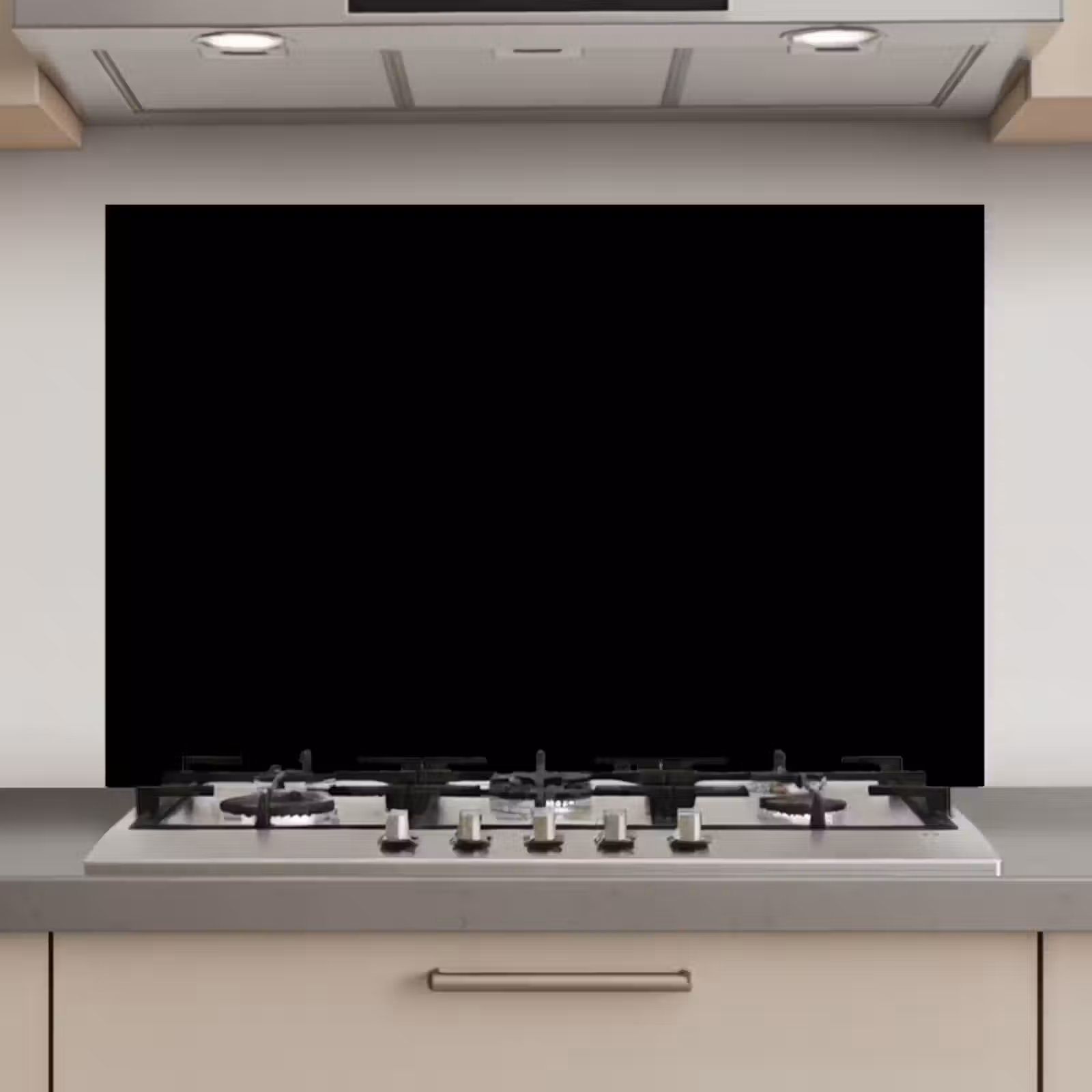 Spatscherm keuken - Zwart - Effen kleur — 1