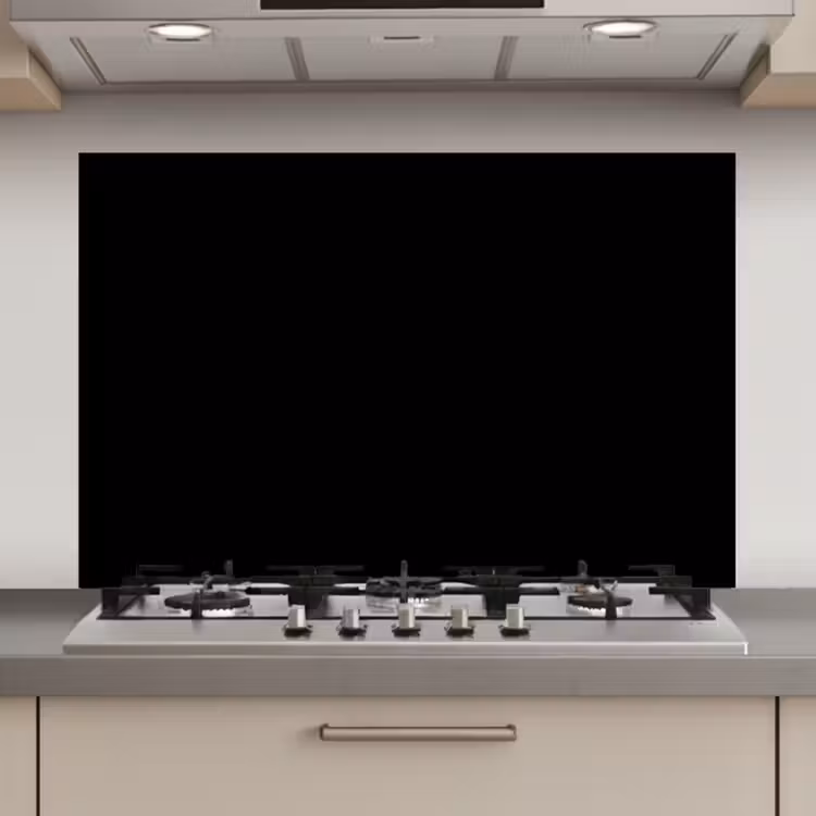 Spatscherm keuken - Zwart - Effen kleur — 1
