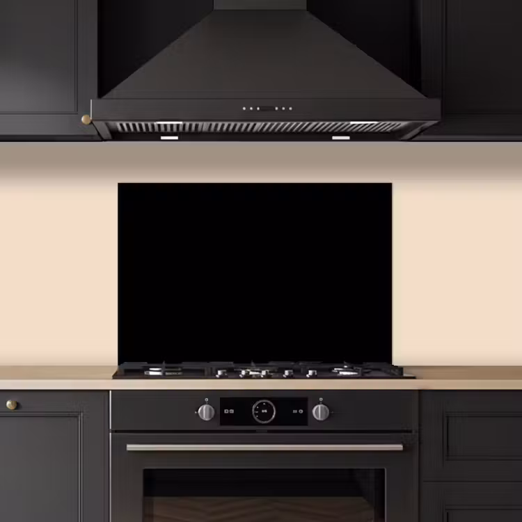 Spatscherm keuken - Zwart - Effen kleur — 2