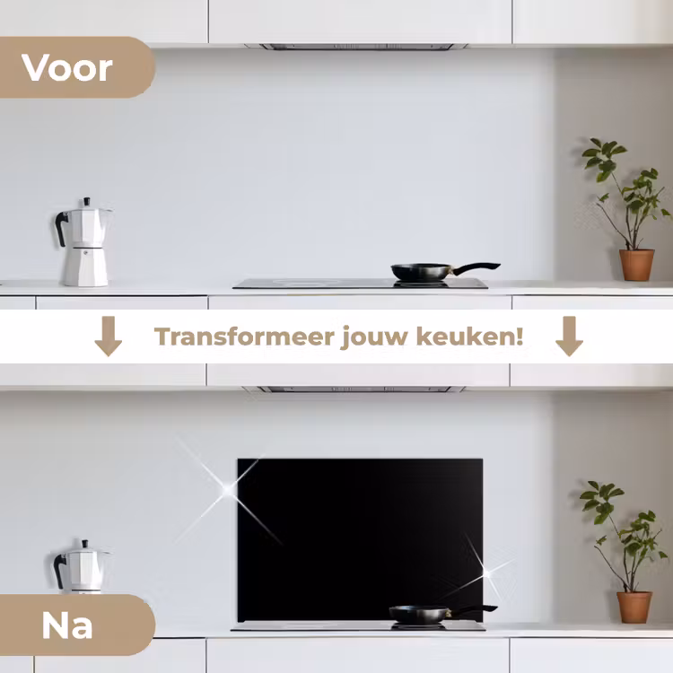 Spatscherm keuken - Zwart - Effen kleur — 3