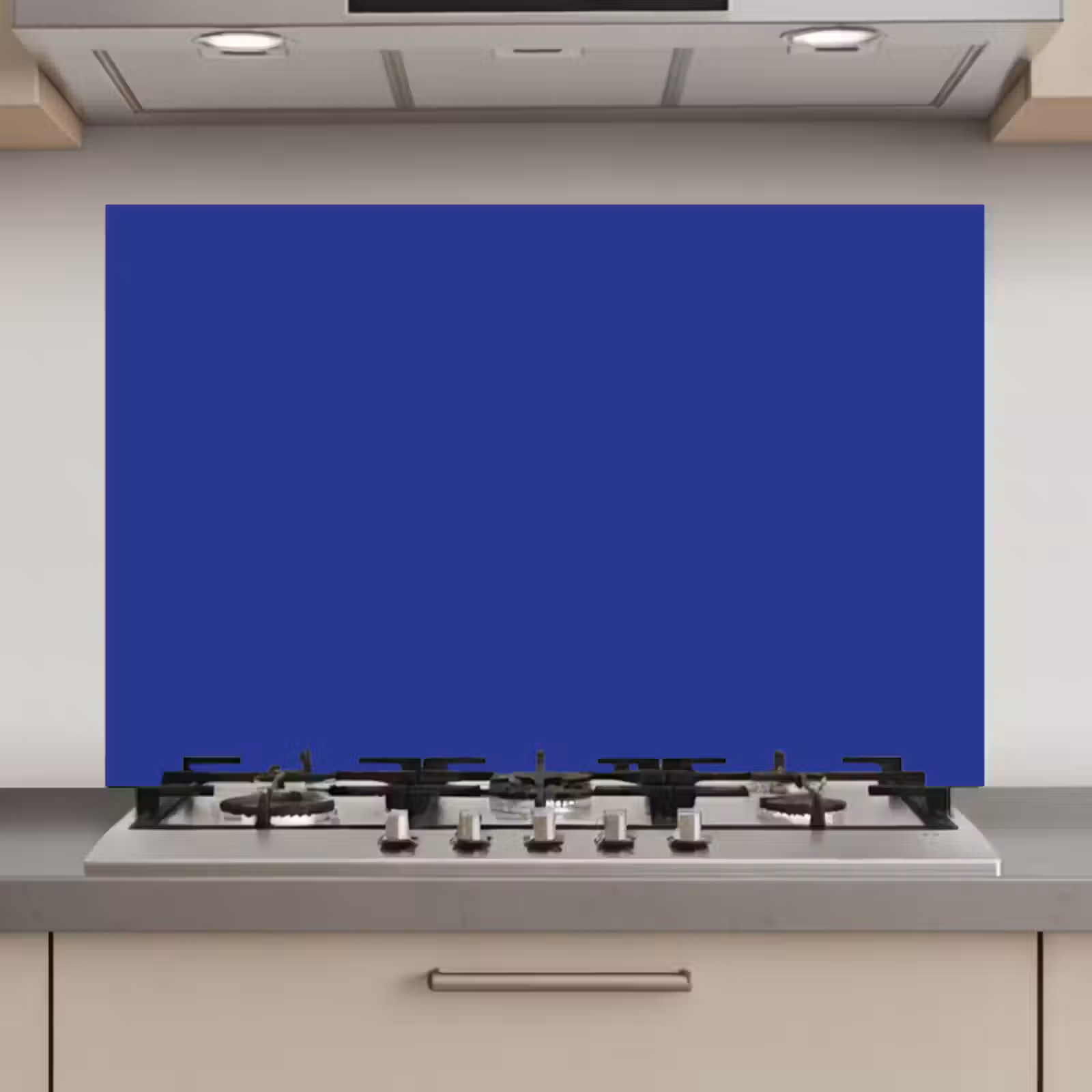 Spatscherm keuken - Blauw - Effen kleur - Donkerblauw — 1