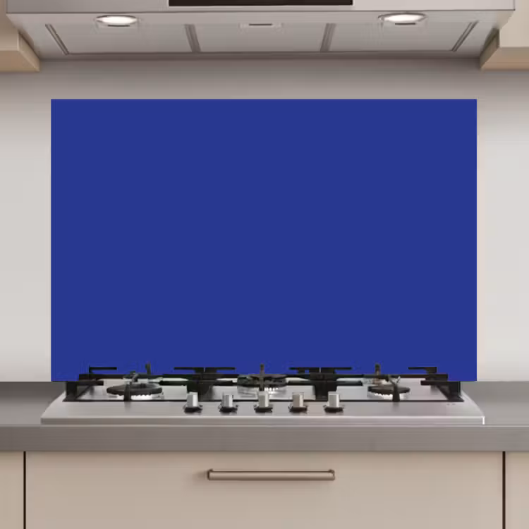 Spatscherm keuken - Blauw - Effen kleur - Donkerblauw — 1