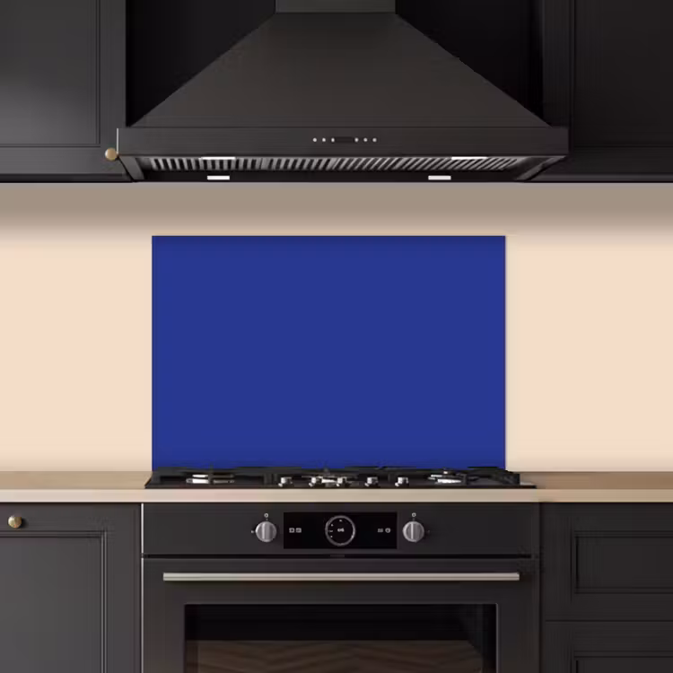 Spatscherm keuken - Blauw - Effen kleur - Donkerblauw — 2
