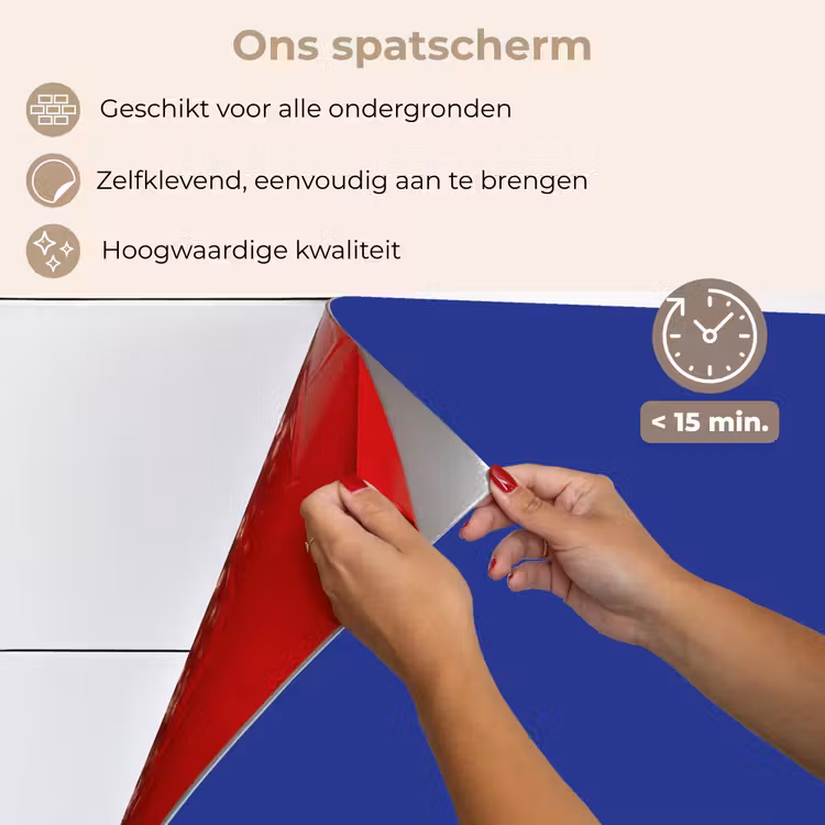Spatscherm keuken - Blauw - Effen kleur - Donkerblauw — 4
