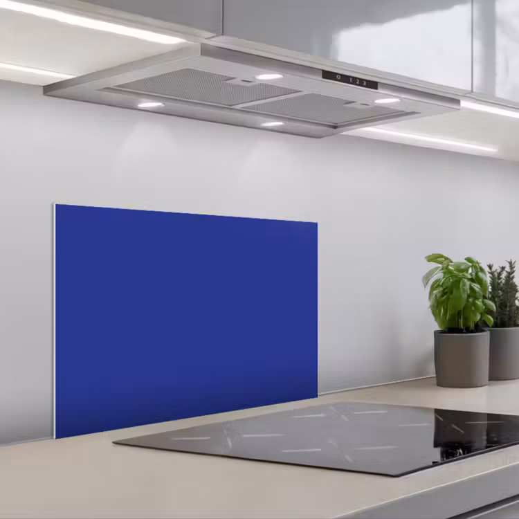 Spatscherm keuken - Blauw - Effen kleur - Donkerblauw — 5