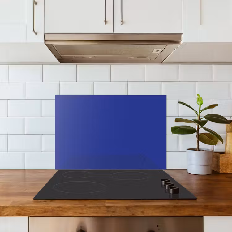 Spatscherm keuken - Blauw - Effen kleur - Donkerblauw — 6