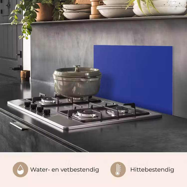 Spatscherm keuken - Blauw - Effen kleur - Donkerblauw — 7