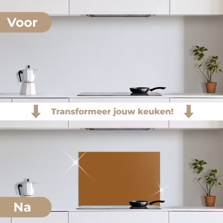 Spatscherm keuken - Bruin - Aardetint - Effen kleur — 3