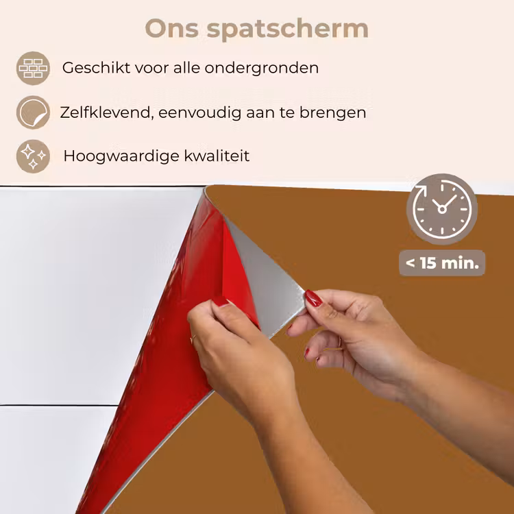 Spatscherm keuken - Bruin - Aardetint - Effen kleur — 4