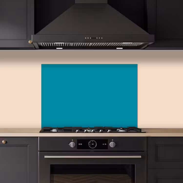 Spatscherm keuken - Blauw - Effen kleur — 2