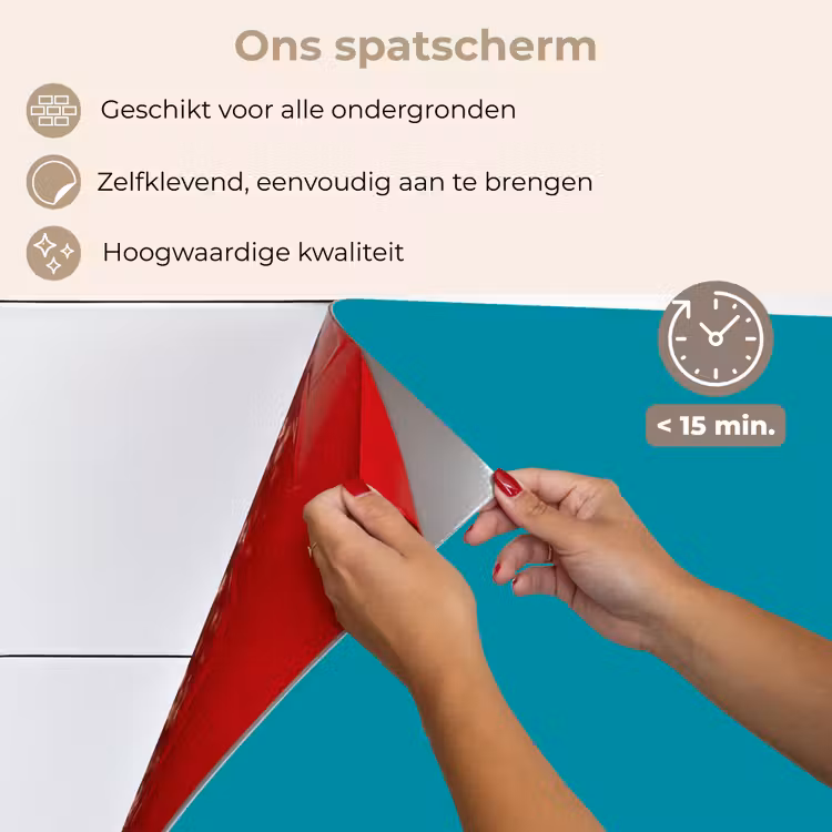 Spatscherm keuken - Blauw - Effen kleur — 4