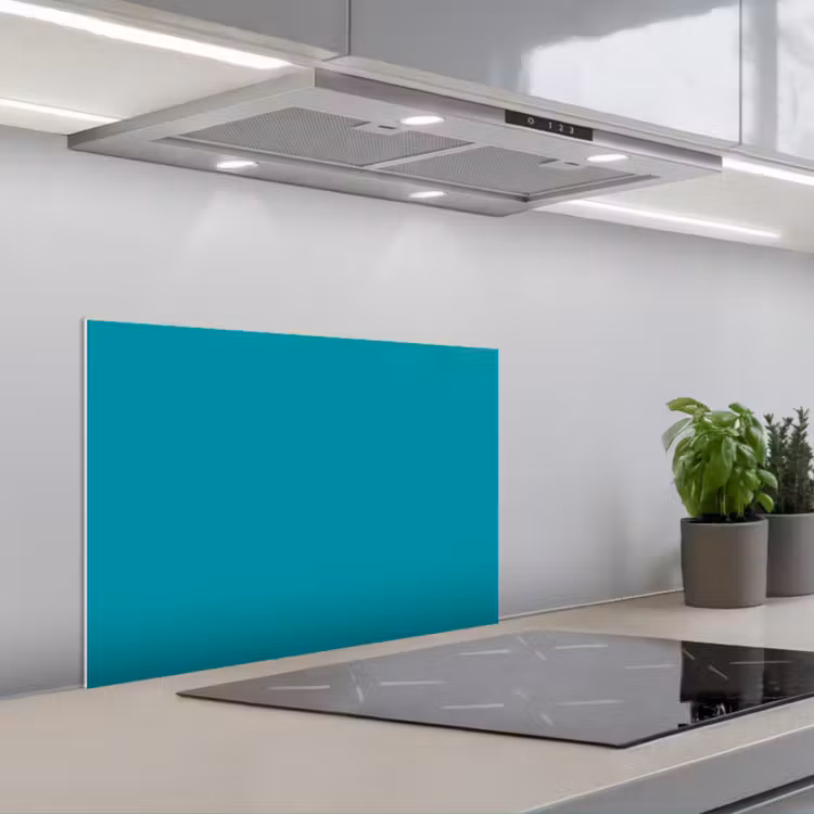 Spatscherm keuken - Blauw - Effen kleur — 5