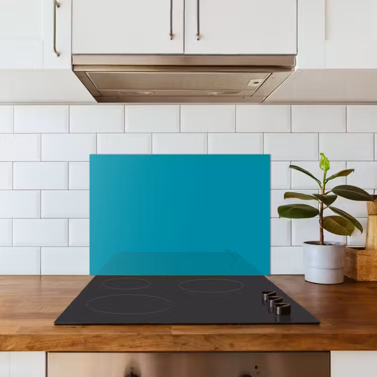 Spatscherm keuken - Blauw - Effen kleur — 6