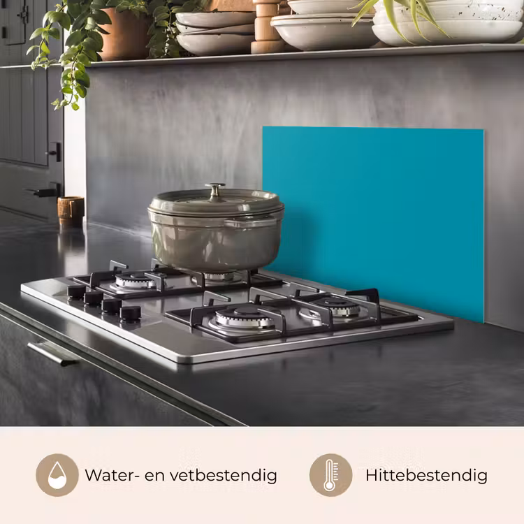 Spatscherm keuken - Blauw - Effen kleur — 7