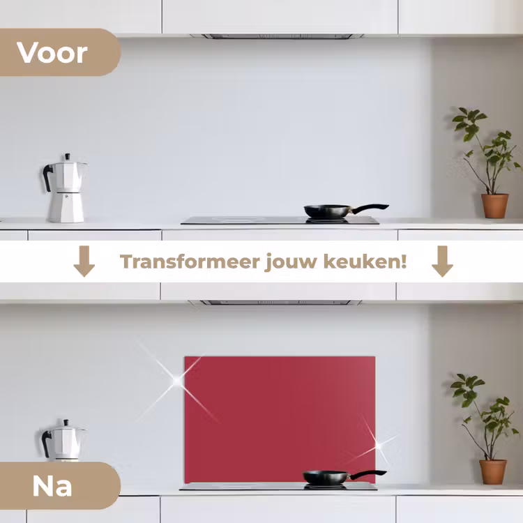 Spatscherm keuken - Rood - Effen kleur — 3