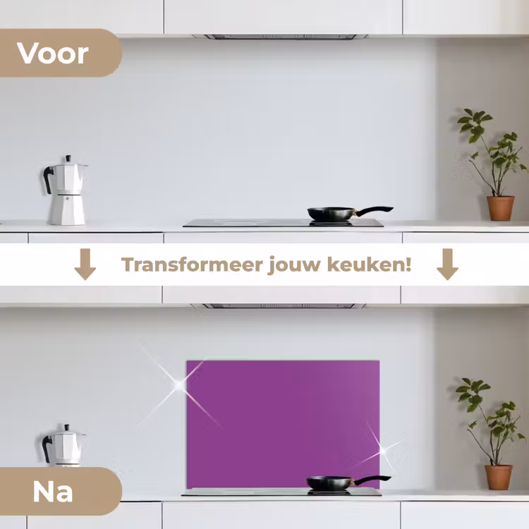 Spatscherm keuken - Paars - Kleuren - Effen — 3