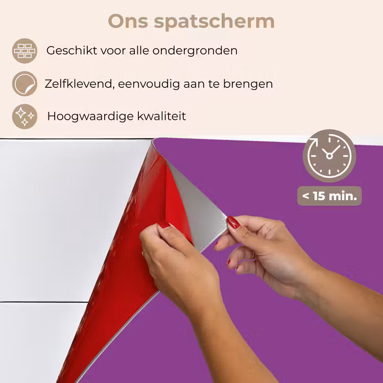 Spatscherm keuken - Paars - Kleuren - Effen — 4