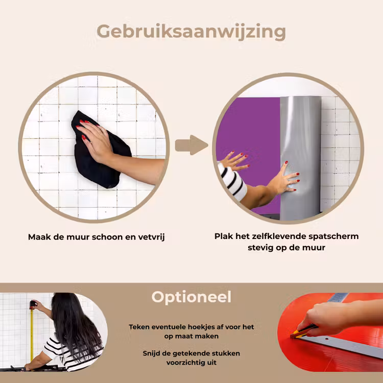 Spatscherm keuken - Paars - Kleuren - Effen — 8