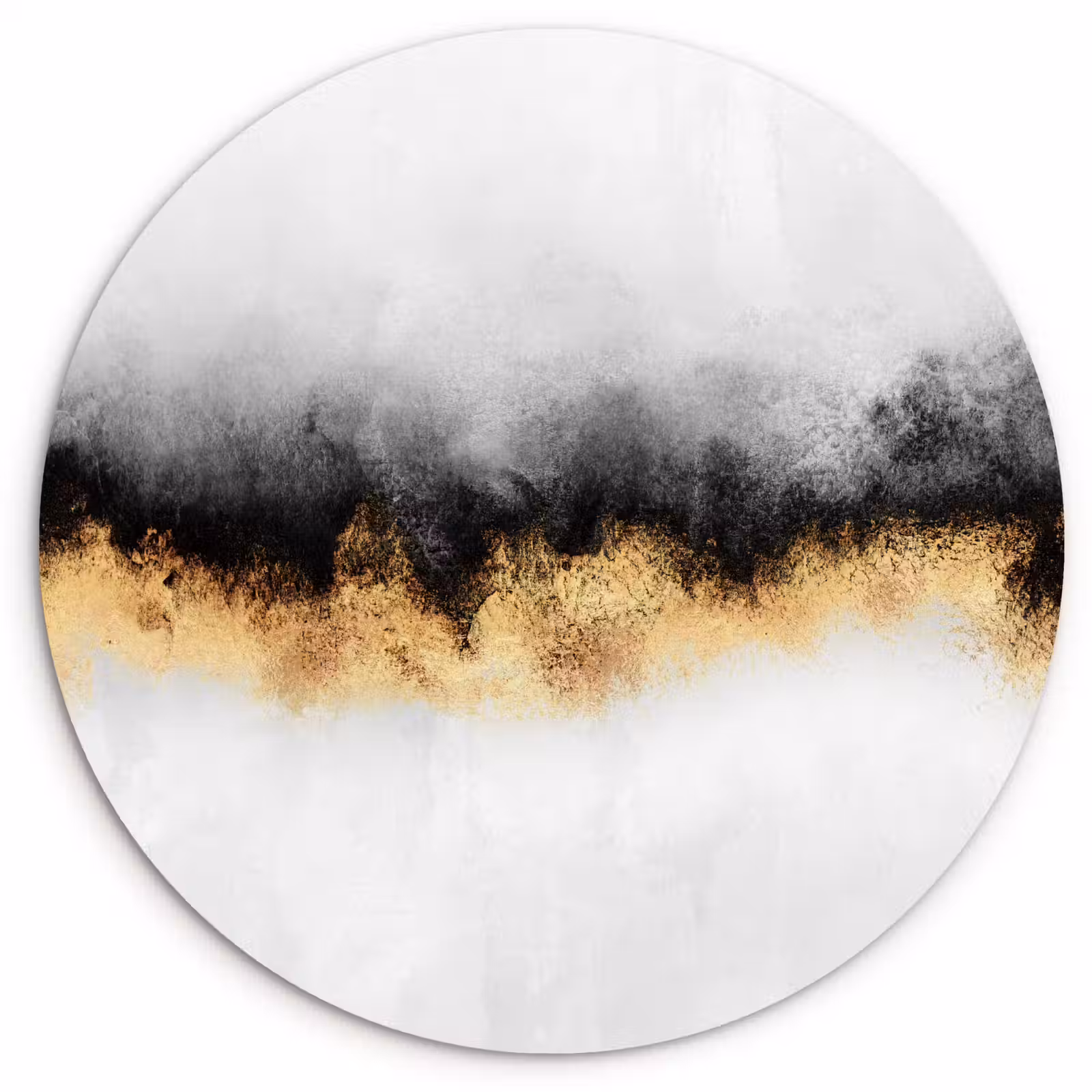 Muurcirkel - Goud - Chic - Abstract - Zwart - Wit - Luxe — 1