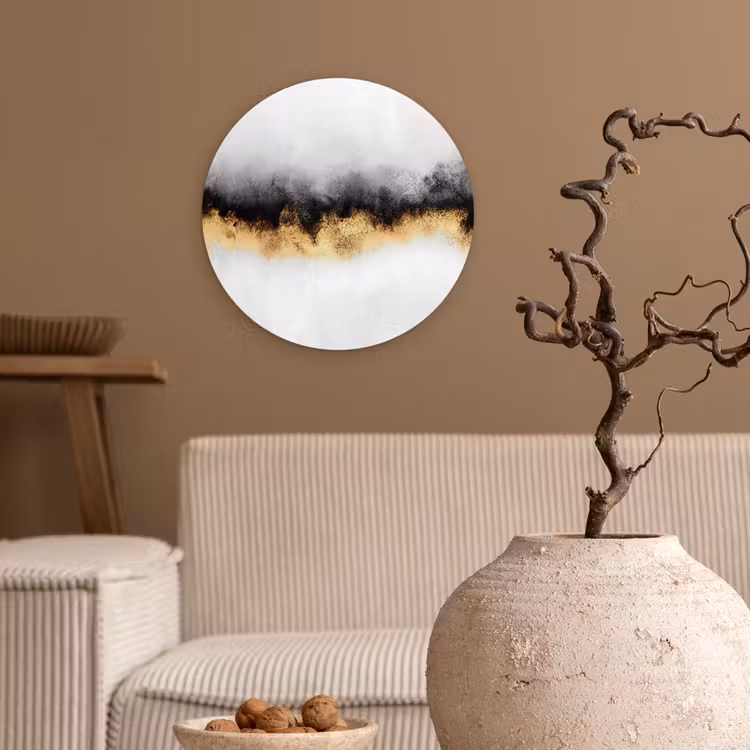 Muurcirkel - Goud - Chic - Abstract - Zwart - Wit - Luxe — 2