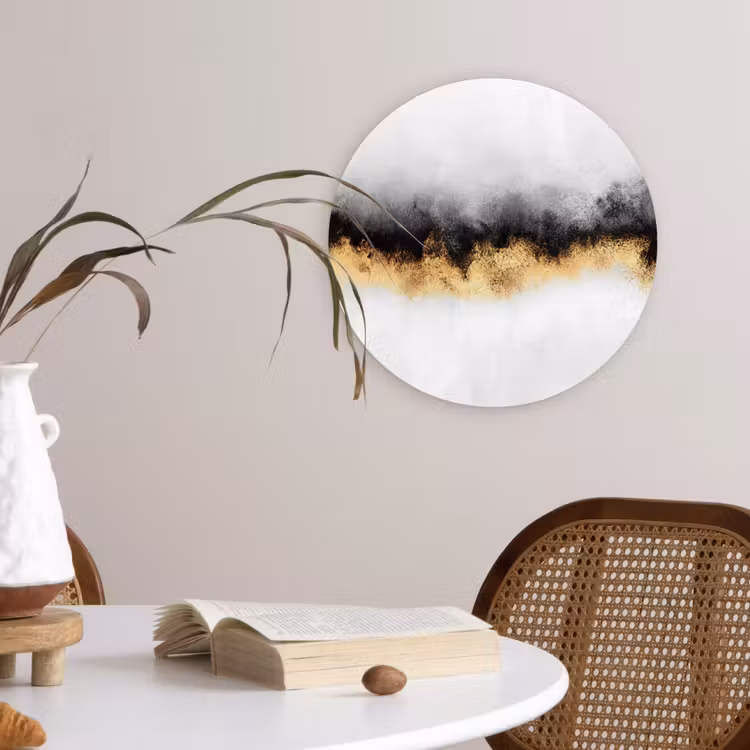 Muurcirkel - Goud - Chic - Abstract - Zwart - Wit - Luxe — 4