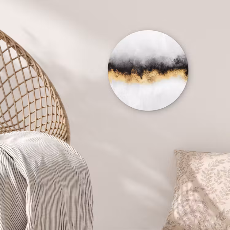 Muurcirkel - Goud - Chic - Abstract - Zwart - Wit - Luxe — 5