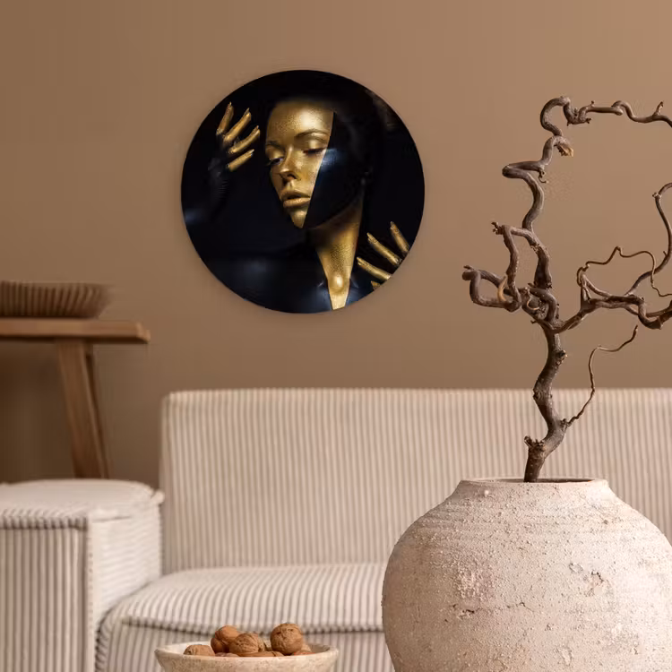 Muurcirkel - Make up - Kunst - Vrouw - Luxe - Goud — 2