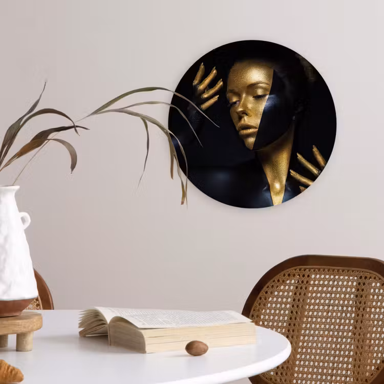 Muurcirkel - Make up - Kunst - Vrouw - Luxe - Goud — 4