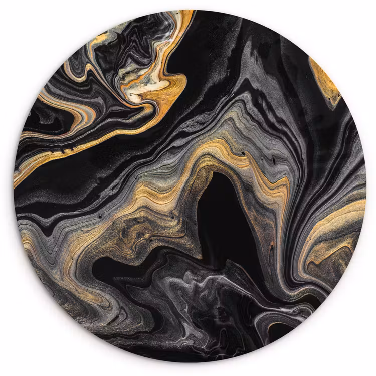 Muurcirkel - Marmer - Acryl - Goud - Luxe - Abstract — 1