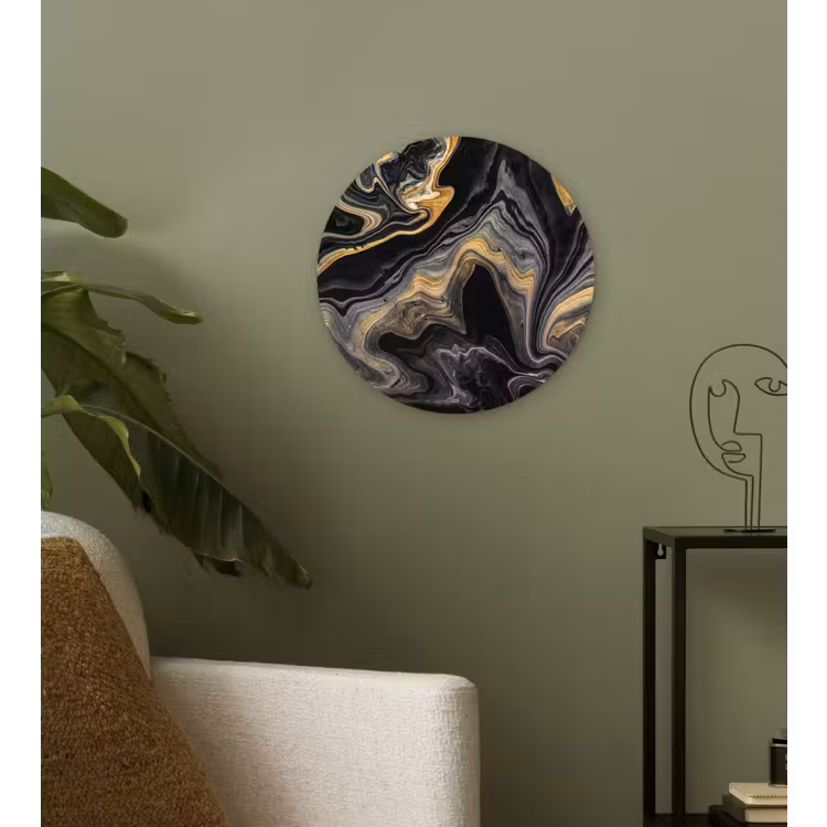 Muurcirkel - Marmer - Acryl - Goud - Luxe - Abstract — 3