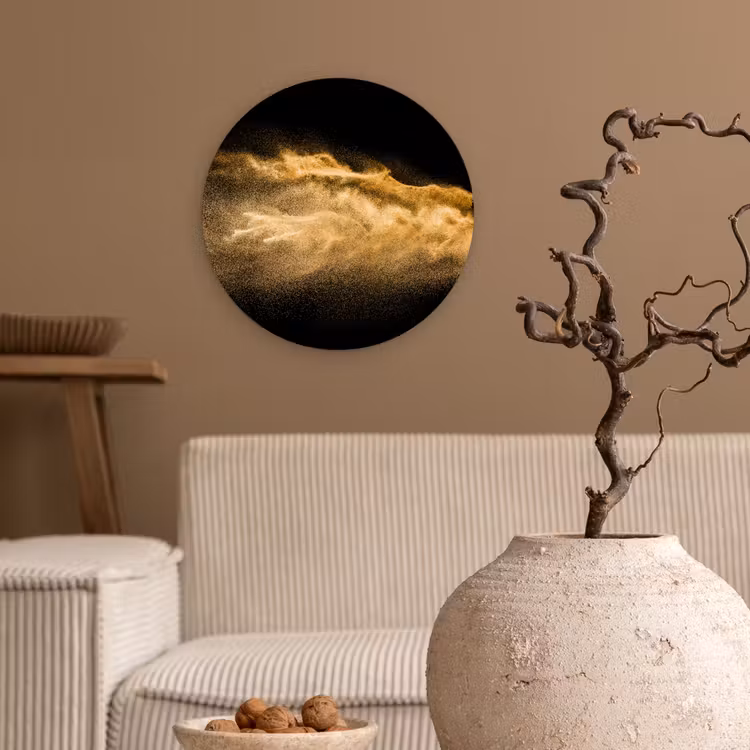 Muurcirkel - Zand - Goud - Zwart - Luxe - Kunst — 2