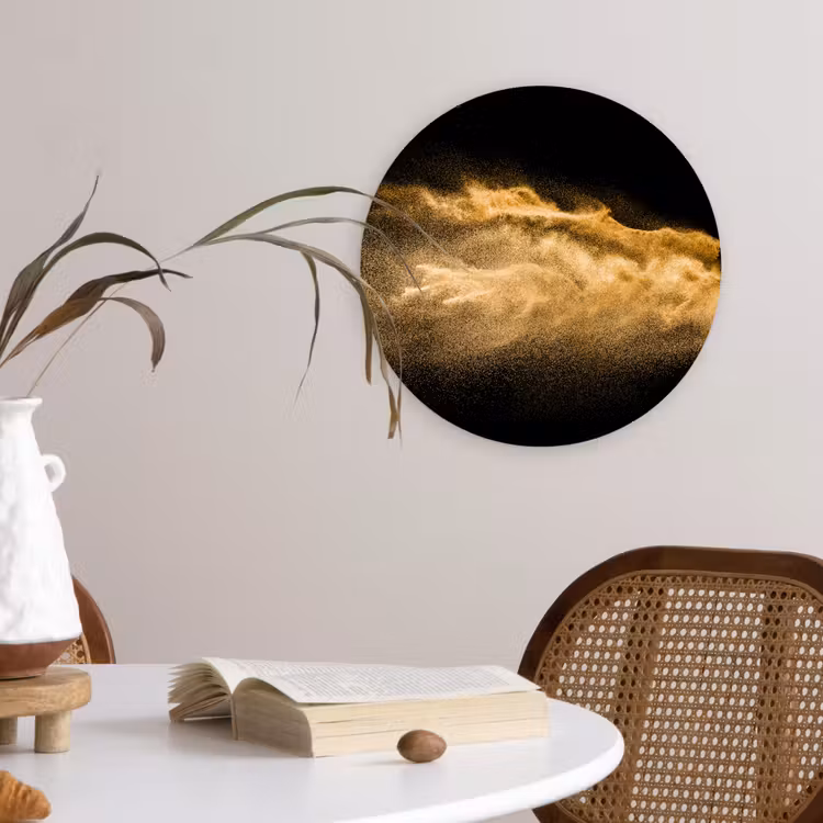 Muurcirkel - Zand - Goud - Zwart - Luxe - Kunst — 4