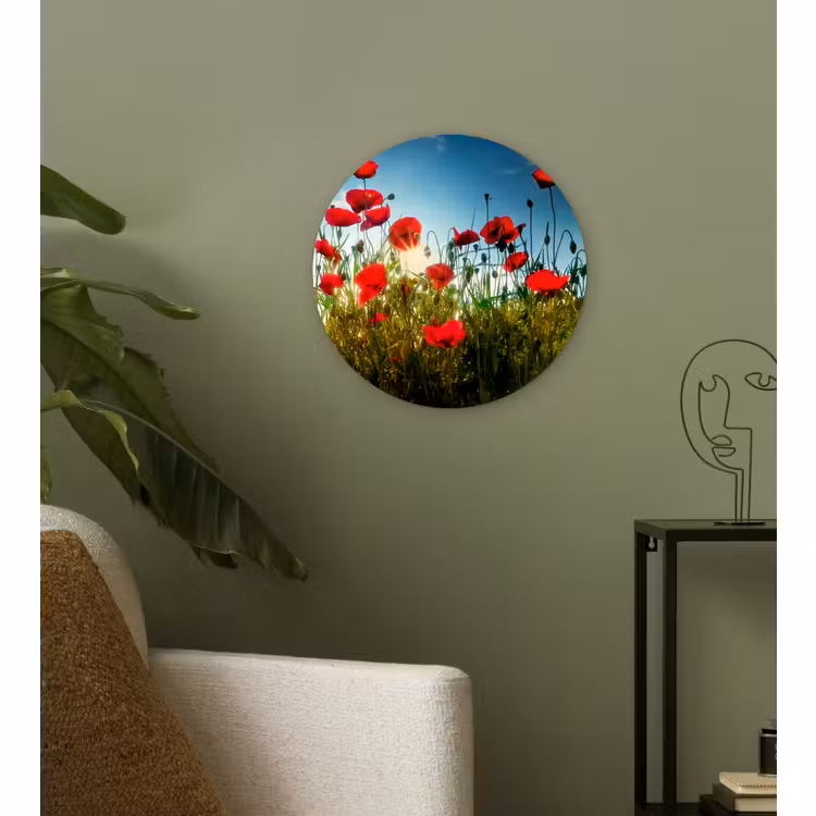 Muurcirkel - Klaprozen - Toscane - Zon - Rood - Blauw — 3