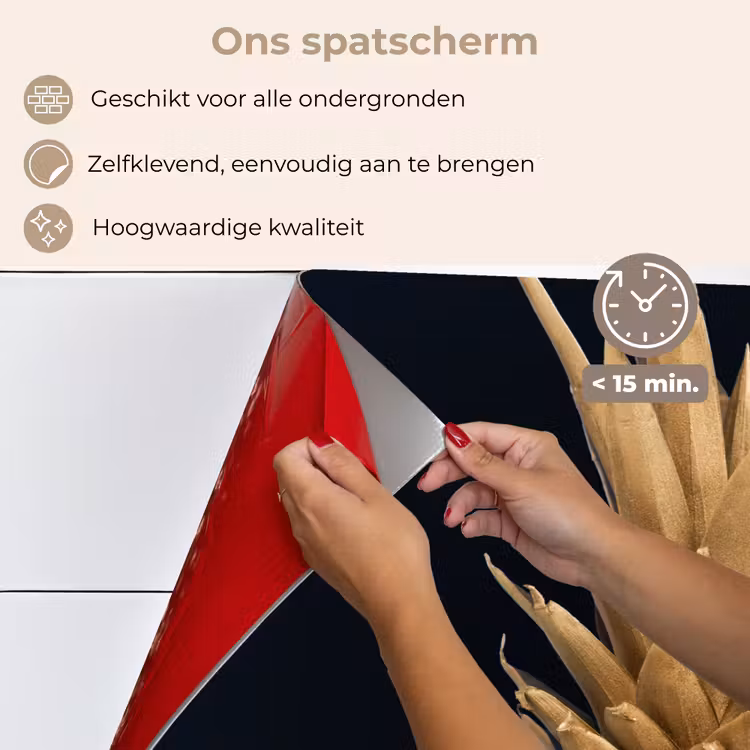 Spatscherm keuken - Ananas - Goud - Verf - Zwart - Fruit - Luxe — 4