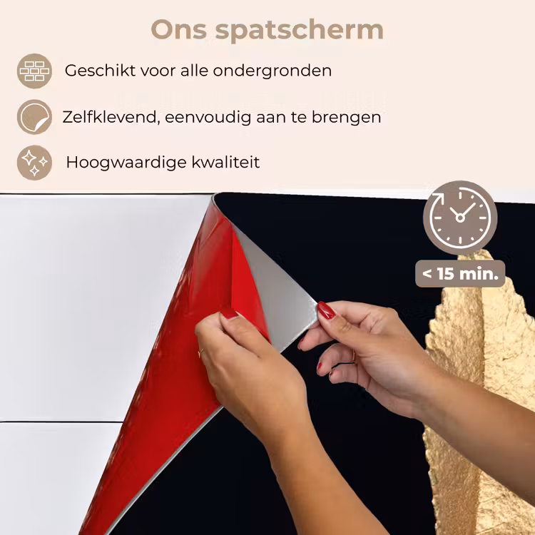 Spatscherm keuken - Bladeren - Black and gold - Luxe - Chic - Natuur — 4