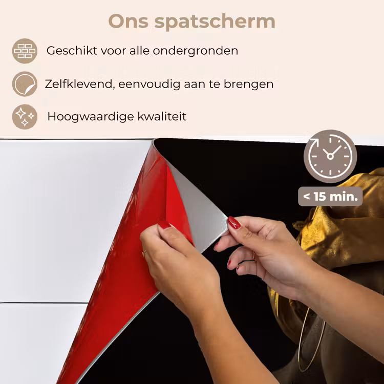 Spatscherm keuken - Vrouwen - Hoofddoek - Goud - Luxe — 4