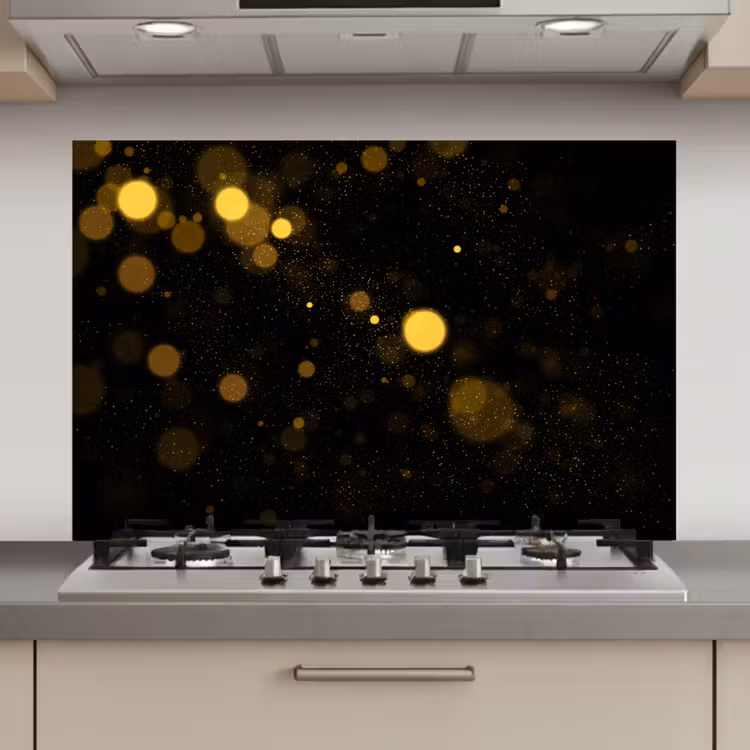 Spatscherm keuken - Goud - Abstract - Luxe - Zwart — 1
